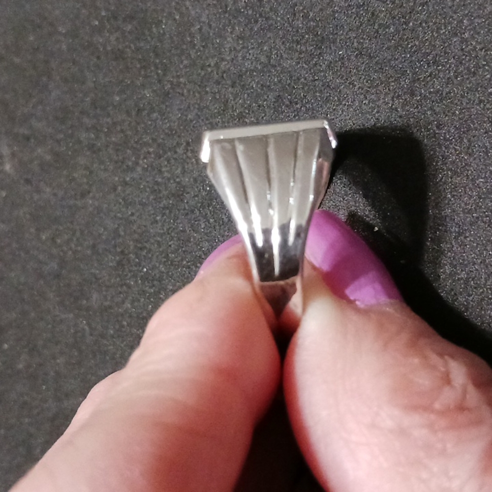 Men's Solid Sterling Initial Ring - image 5